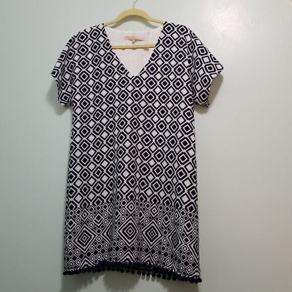 Hitch, blue/white printed dress. Size S. - Picture 1 of 5